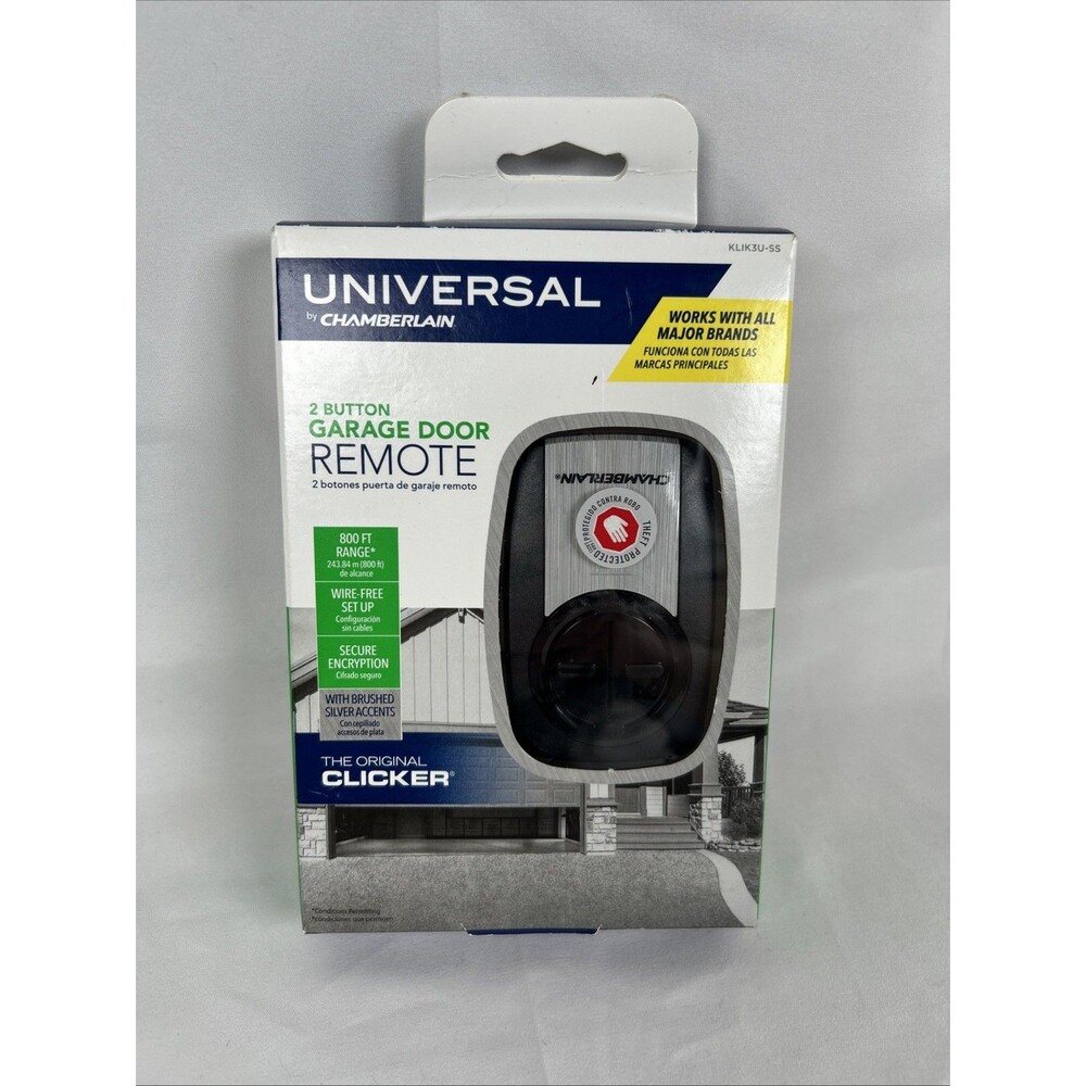 Universal by Chamberlain Remote 2 Button Garage Door Opener KLIK3U-SS